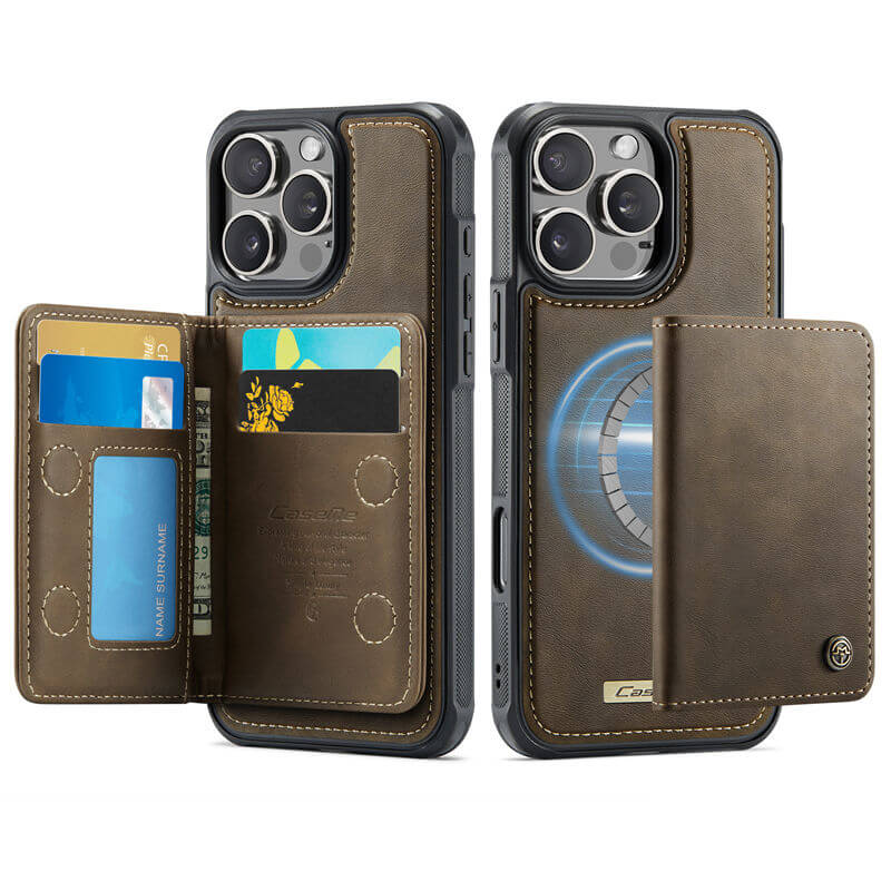 CaseMe iPhone 16 Pro 2-in-1 Magnetic Wallet Case with RFID Blocking