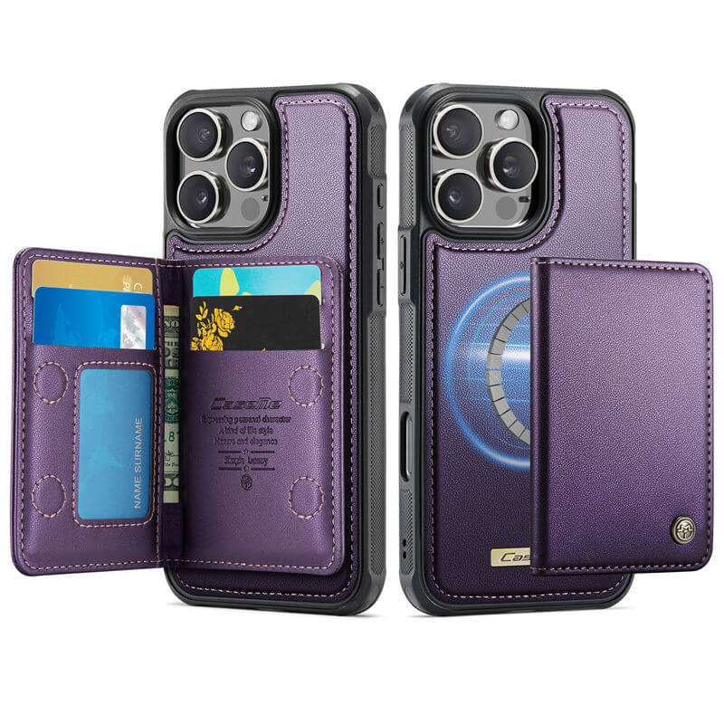 CaseMe iPhone 16 Pro 2-in-1 Magnetic Wallet Case with RFID Blocking