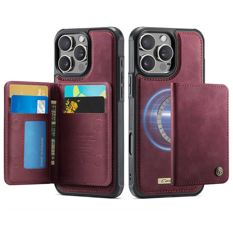 CaseMe iPhone 16 Pro 2-in-1 Magnetic Wallet Case with RFID Blocking