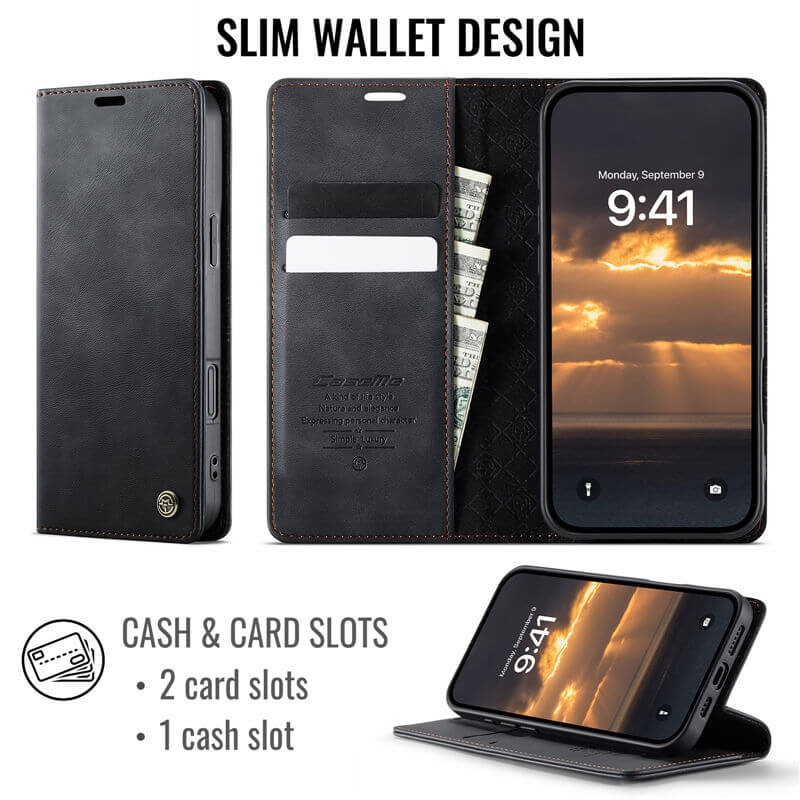 CaseMe iPhone 16 Pro Max Magnetic Wallet Case with RFID Protection