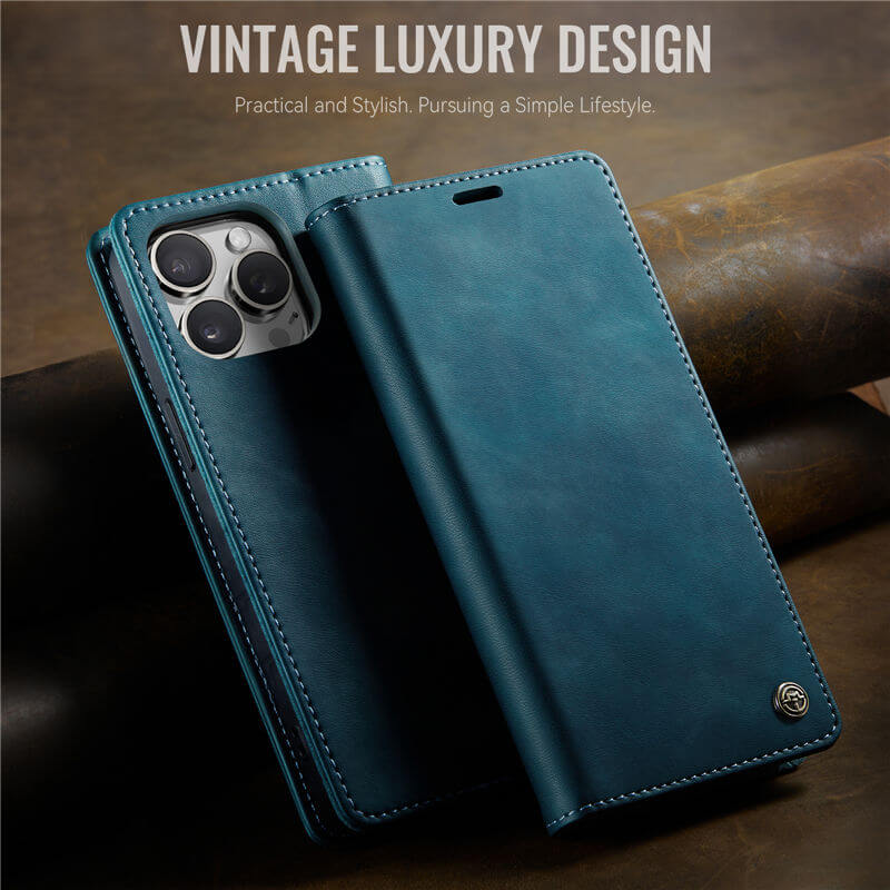 CaseMe iPhone 16 Pro Max Magnetic Wallet Case with RFID Protection