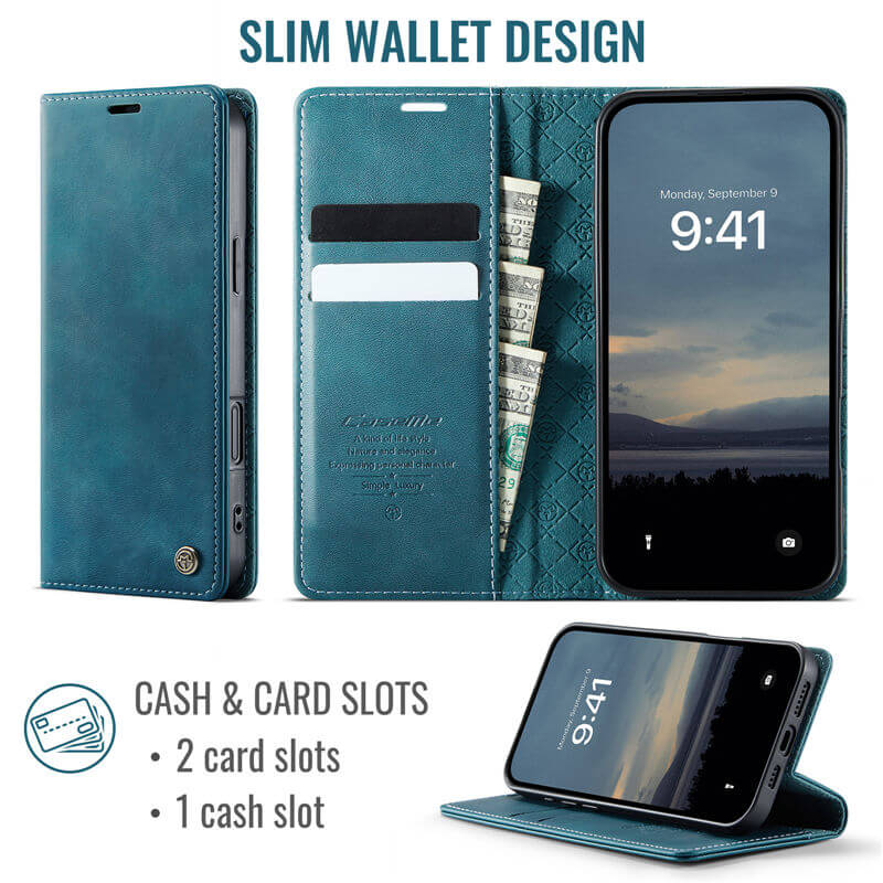 CaseMe iPhone 16 Pro Max Magnetic Wallet Case with RFID Protection