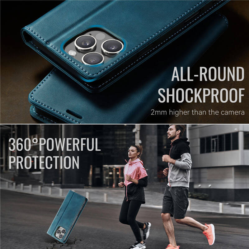 CaseMe iPhone 16 Pro Max Magnetic Wallet Case with RFID Protection