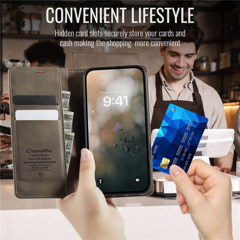 CaseMe iPhone 16 Pro Max Magnetic Wallet Case with RFID Protection