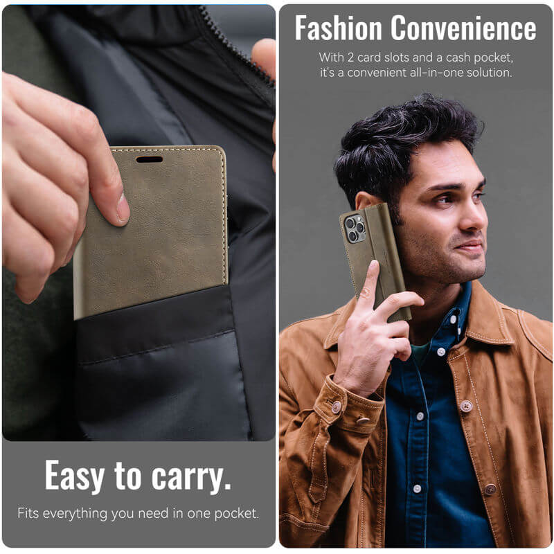 CaseMe iPhone 16 Pro Max Magnetic Wallet Case with RFID Protection
