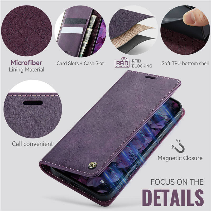 CaseMe iPhone 16 Pro Magnetic Wallet Case with RFID Protection