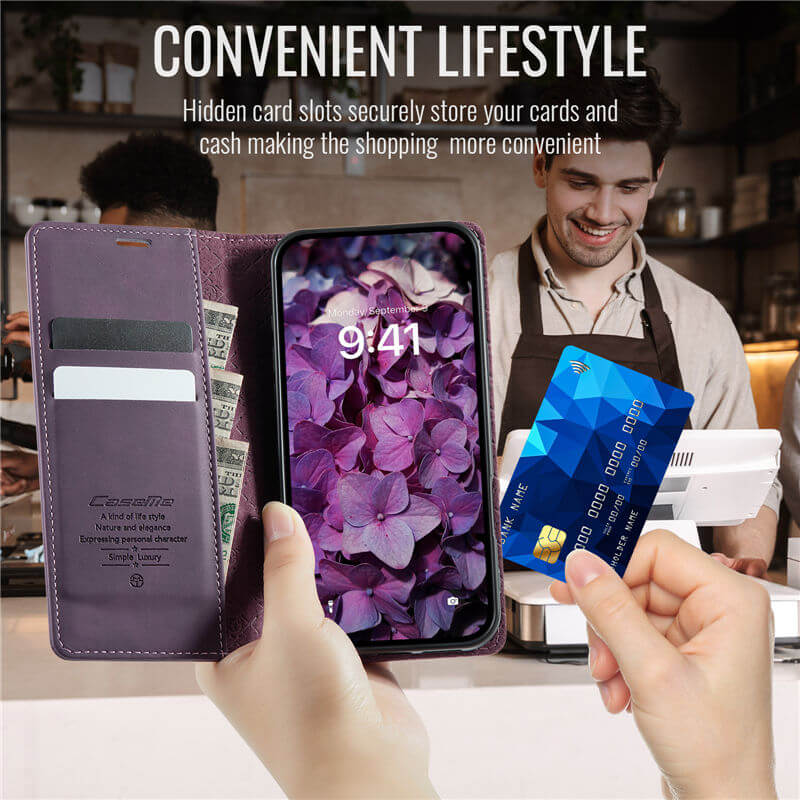 CaseMe iPhone 16 Pro Magnetic Wallet Case with RFID Protection