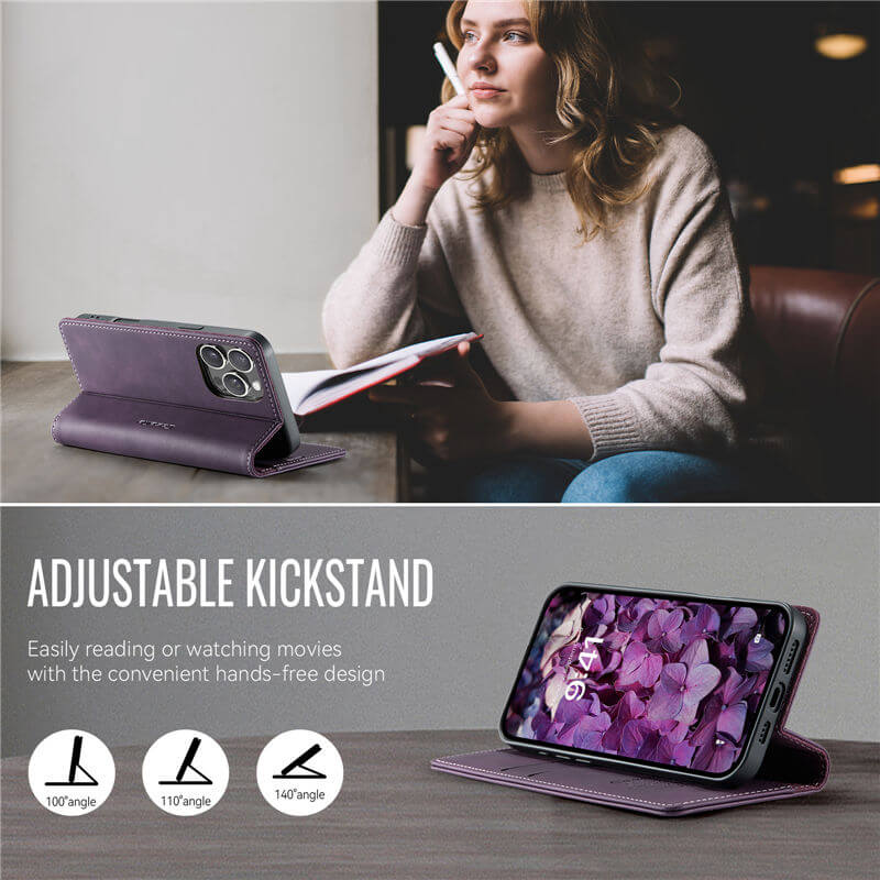 CaseMe iPhone 16 Pro Magnetic Wallet Case with RFID Protection