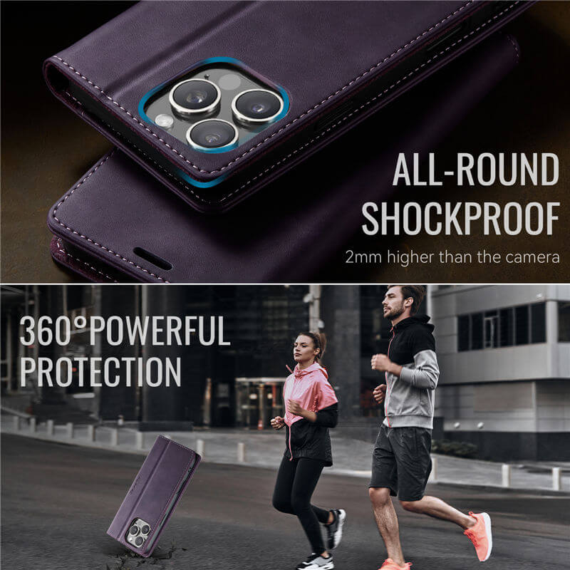 CaseMe iPhone 16 Pro Magnetic Wallet Case with RFID Protection