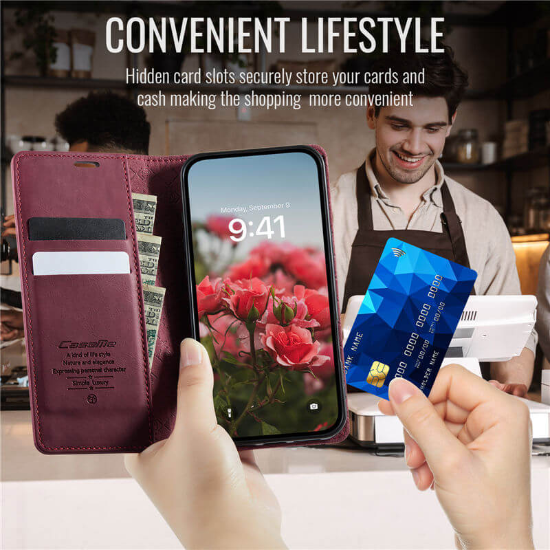 CaseMe iPhone 16 Pro Magnetic Wallet Case with RFID Protection