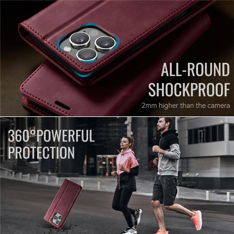 CaseMe iPhone 16 Pro Magnetic Wallet Case with RFID Protection