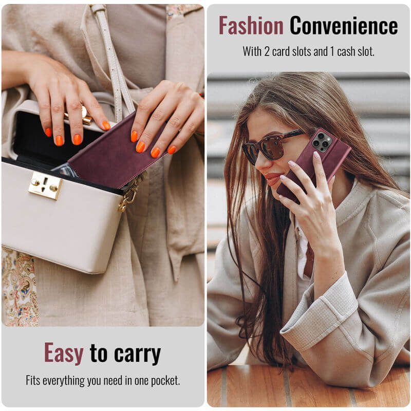CaseMe iPhone 16 Pro Magnetic Wallet Case with RFID Protection