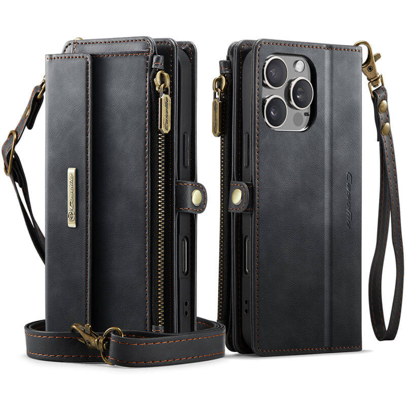 CaseMe Wallet Case – RFID Blocking, 9 Card Slots, Crossbody Strap & Wireless Charging