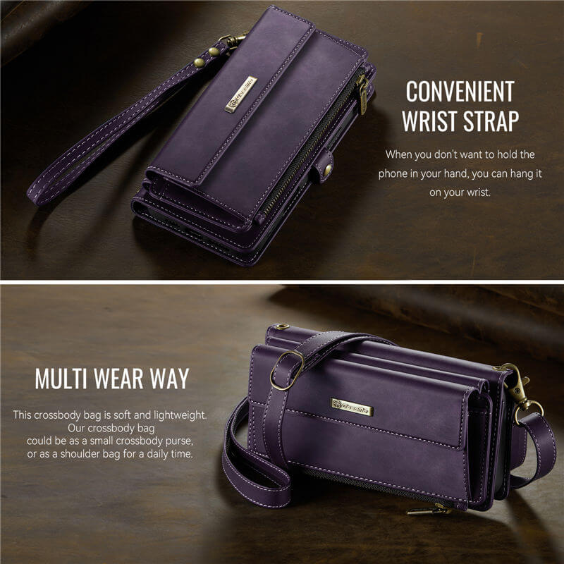 CaseMe Wallet Case – RFID Blocking, 9 Card Slots, Crossbody Strap & Wireless Charging