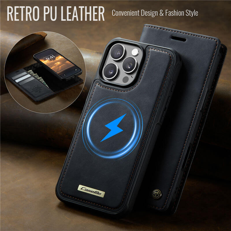 CaseMe iPhone 16 Pro Max 2-in-1 MagSafe Wallet Case with RFID Blocking