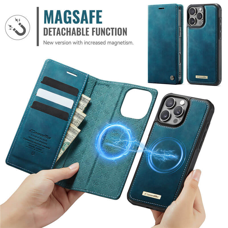 CaseMe iPhone 16 Pro Max 2-in-1 MagSafe Wallet Case with RFID Blocking