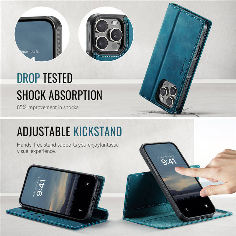 CaseMe iPhone 16 Pro Max 2-in-1 MagSafe Wallet Case with RFID Blocking