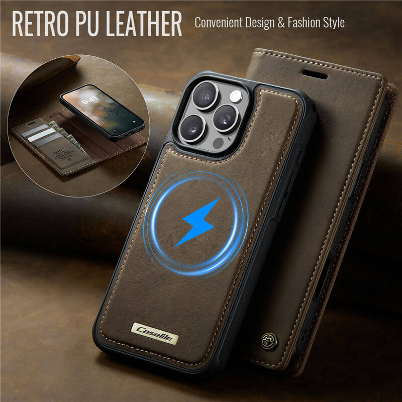 CaseMe iPhone 16 Pro Max 2-in-1 MagSafe Wallet Case with RFID Blocking