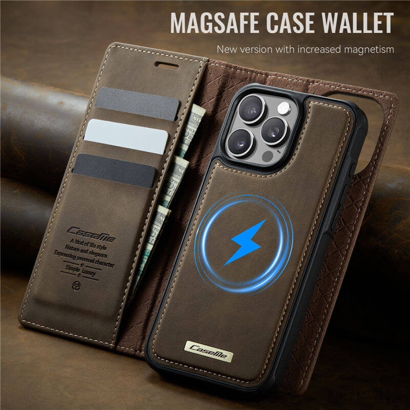 CaseMe iPhone 16 Pro Max 2-in-1 MagSafe Wallet Case with RFID Blocking