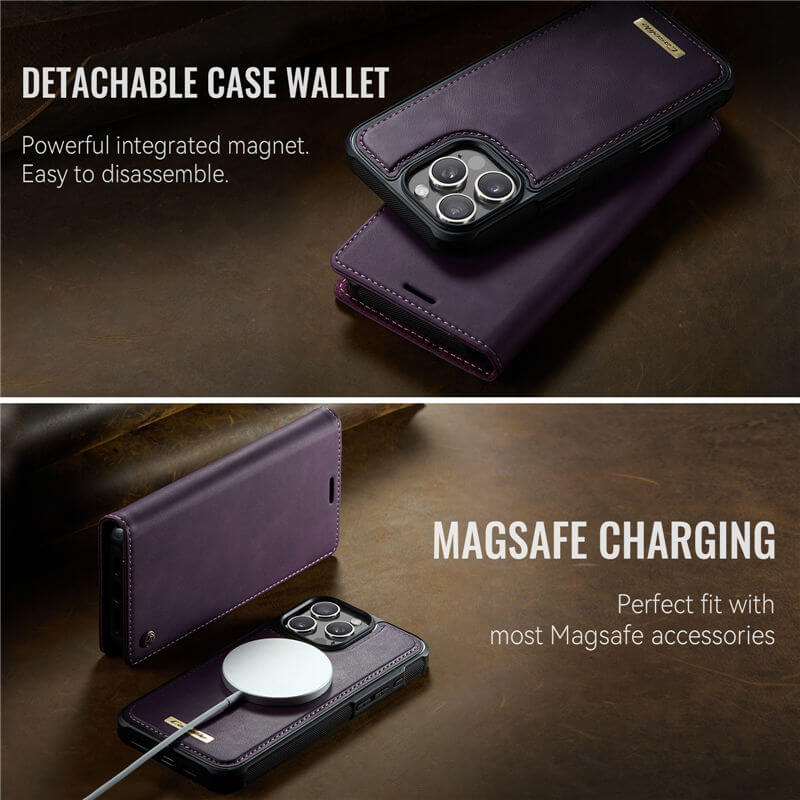CaseMe iPhone 16 Pro Max 2-in-1 MagSafe Wallet Case with RFID Blocking