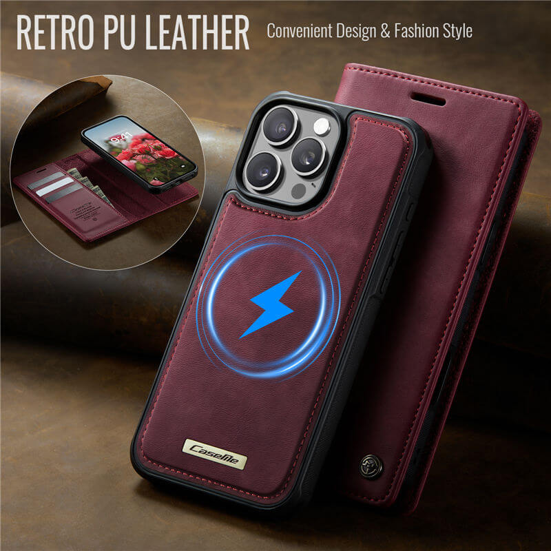 CaseMe iPhone 16 Pro Max 2-in-1 MagSafe Wallet Case with RFID Blocking