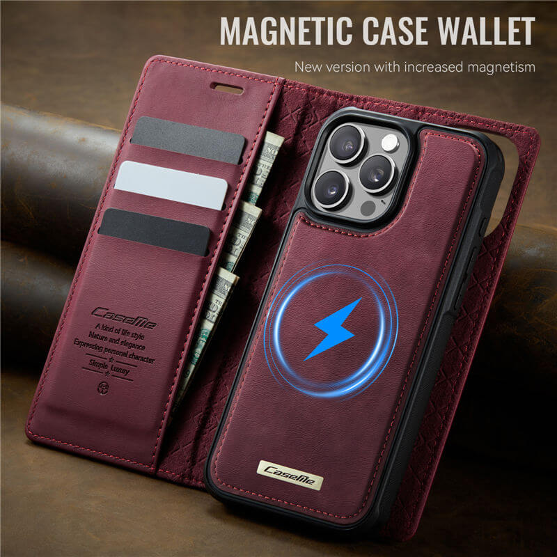 CaseMe iPhone 16 Pro Max 2-in-1 MagSafe Wallet Case with RFID Blocking