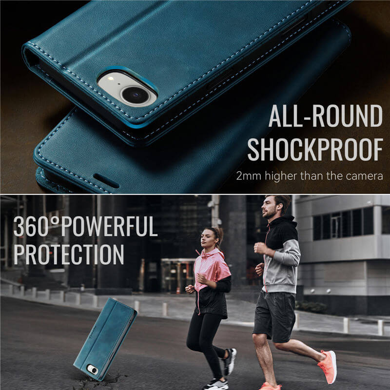 CaseMe iPhone 16e Magnetic Wallet Case with RFID Protection