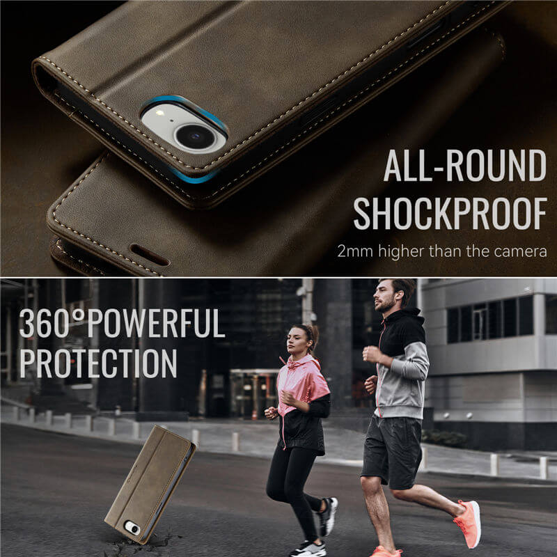 CaseMe iPhone 16e Magnetic Wallet Case with RFID Protection