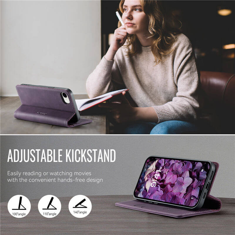 CaseMe iPhone 16e Magnetic Wallet Case with RFID Protection