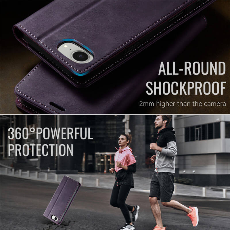 CaseMe iPhone 16e Magnetic Wallet Case with RFID Protection