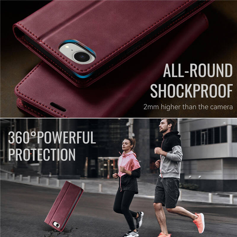 CaseMe iPhone 16e Magnetic Wallet Case with RFID Protection