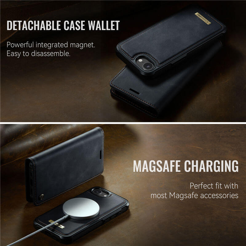 CaseMe iPhone 16e 2-in-1 MagSafe Wallet Case with RFID Blocking