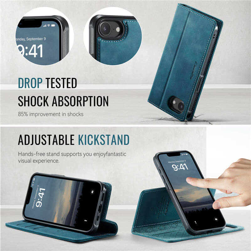 CaseMe iPhone 16e 2-in-1 MagSafe Wallet Case with RFID Blocking