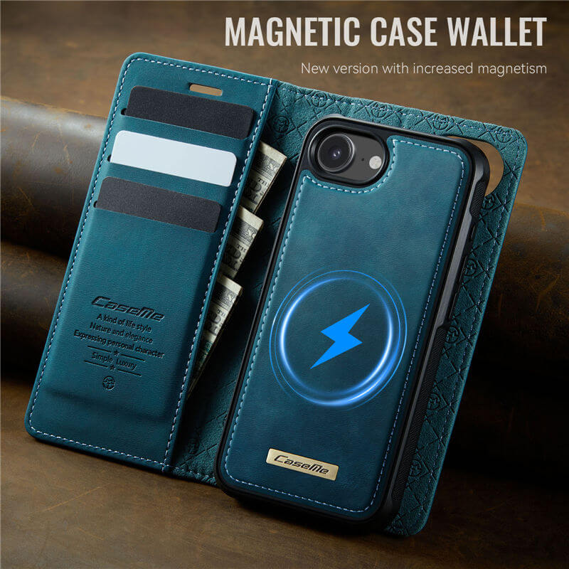 CaseMe iPhone 16e 2-in-1 MagSafe Wallet Case with RFID Blocking