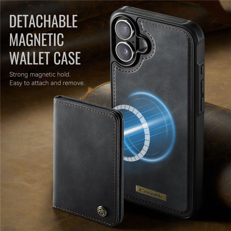 CaseMe iPhone 16 Plus 2-in-1 Magnetic Wallet Case with RFID Blocking
