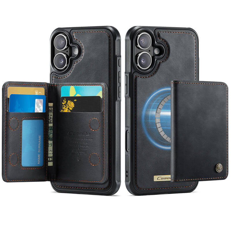 CaseMe iPhone 16 Plus 2-in-1 Magnetic Wallet Case with RFID Blocking
