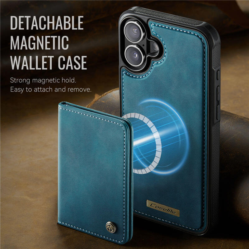 CaseMe iPhone 16 Plus 2-in-1 Magnetic Wallet Case with RFID Blocking