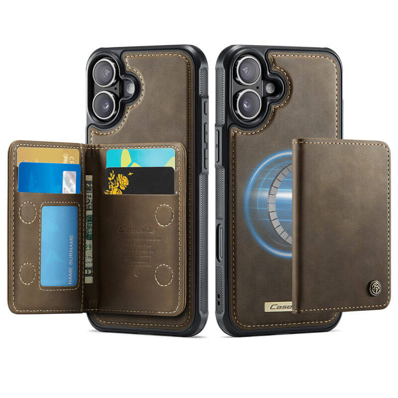 CaseMe iPhone 16 Plus 2-in-1 Magnetic Wallet Case with RFID Blocking
