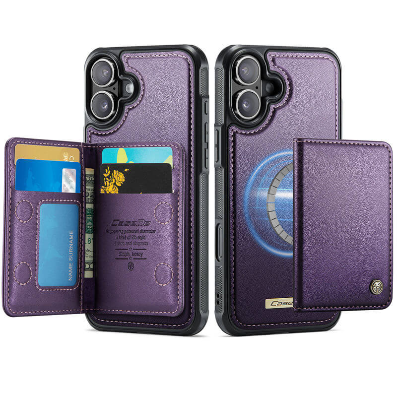 CaseMe iPhone 16 Plus 2-in-1 Magnetic Wallet Case with RFID Blocking