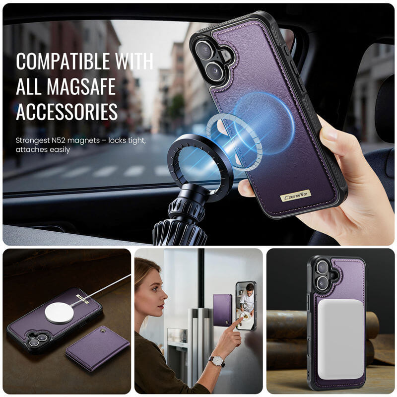CaseMe iPhone 17 Magnetic 2-in-1 Wallet Case