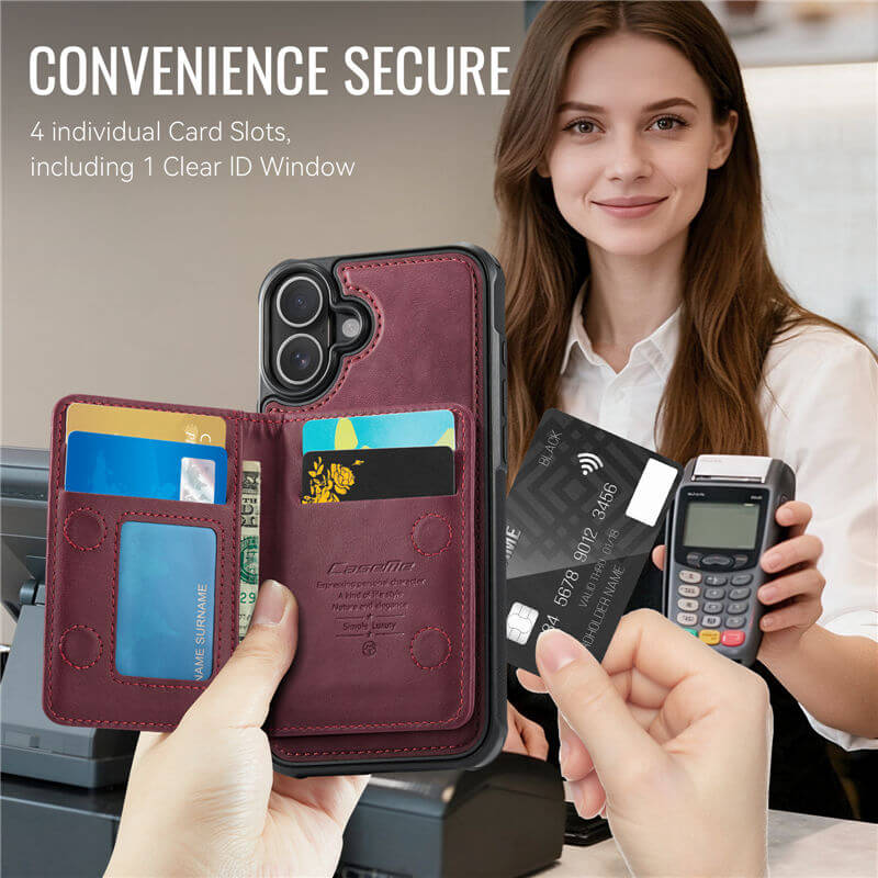 CaseMe iPhone 17 Magnetic 2-in-1 Wallet Case with RFID Blocking