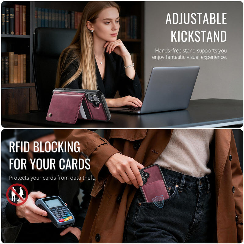 CaseMe iPhone 17 Magnetic 2-in-1 Wallet Case with RFID Blocking