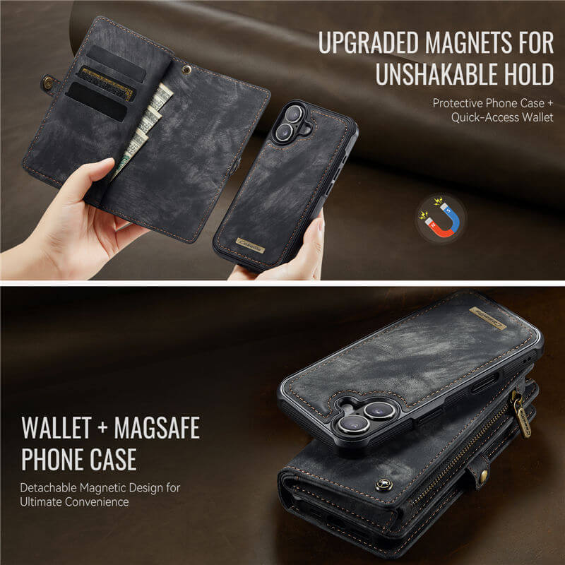 CaseMe iPhone 17 2-in-1 Magnetic RFID Wallet Case