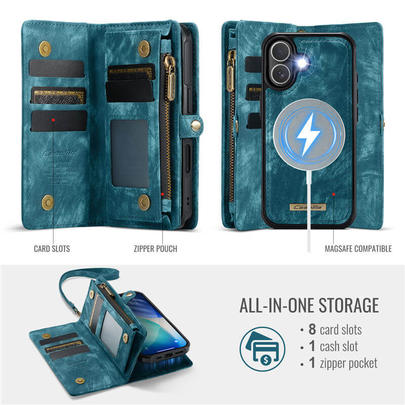 CaseMe iPhone 17 2-in-1 Magnetic RFID Wallet Case