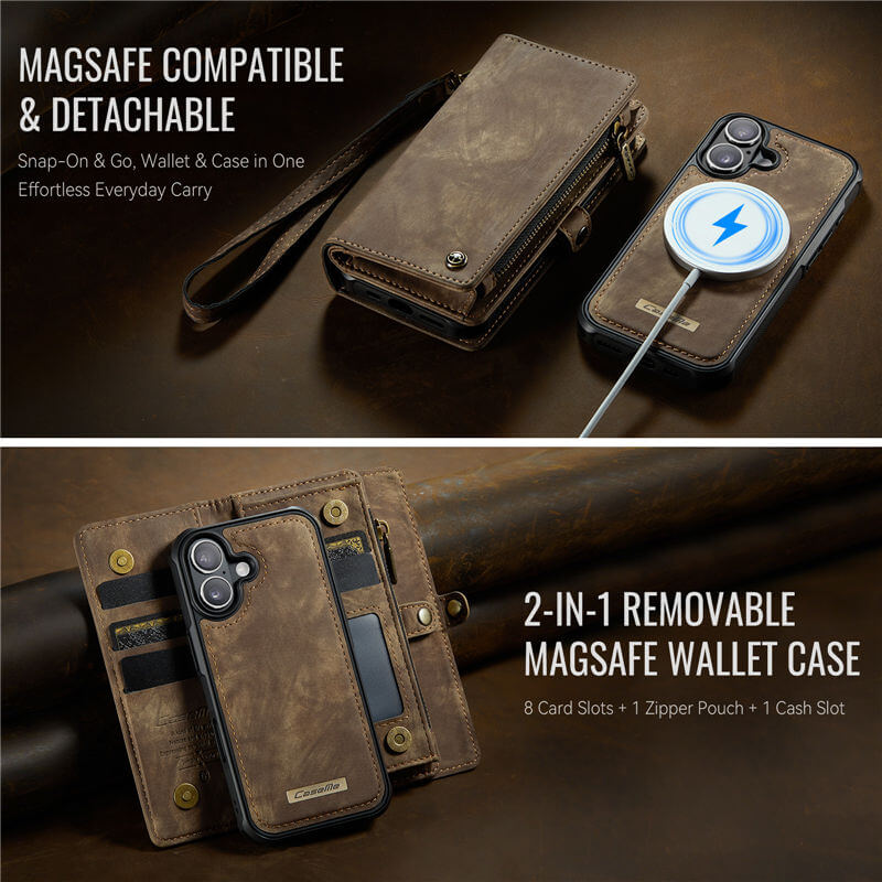 CaseMe iPhone 17 2-in-1 Magnetic RFID Wallet Case