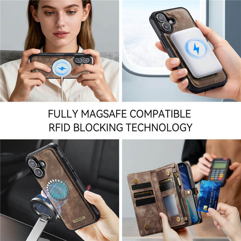 CaseMe iPhone 17 2-in-1 Magnetic RFID Wallet Case