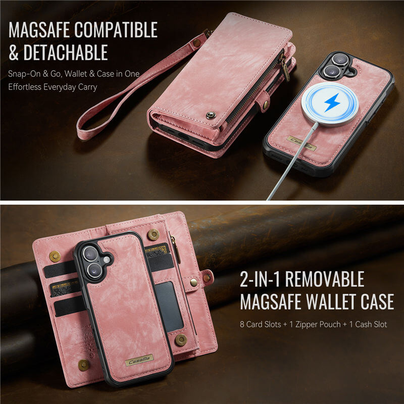 CaseMe iPhone 17 2-in-1 Magnetic RFID Wallet Case