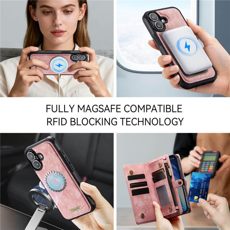 CaseMe iPhone 17 2-in-1 Magnetic RFID Wallet Case
