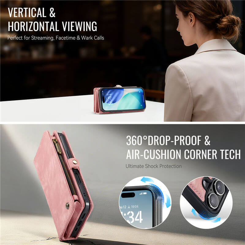 CaseMe iPhone 17 2-in-1 Magnetic RFID Wallet Case
