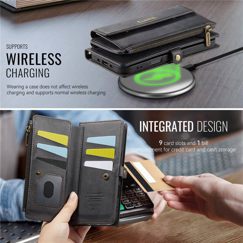 CaseMe iPhone Air Wallet Case – RFID Blocking, 9 Card Slots, Crossbody Strap & Wireless Charging